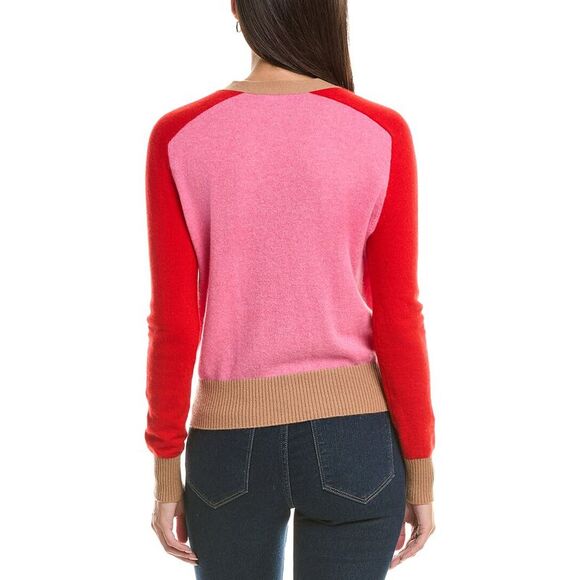 Incashmere Womens  Cashmere Cardigan, Pink - Picture 2 of 3